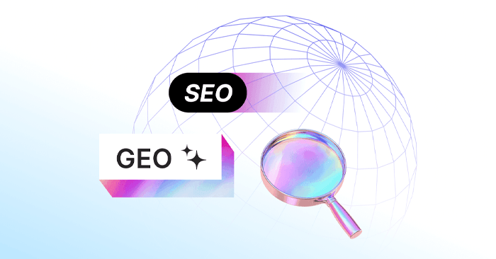 Teknik SEO ve AI görünürlük çalışmasını temsil eden tarayıcı, kod ve büyüme grafiği illüstrasyonu