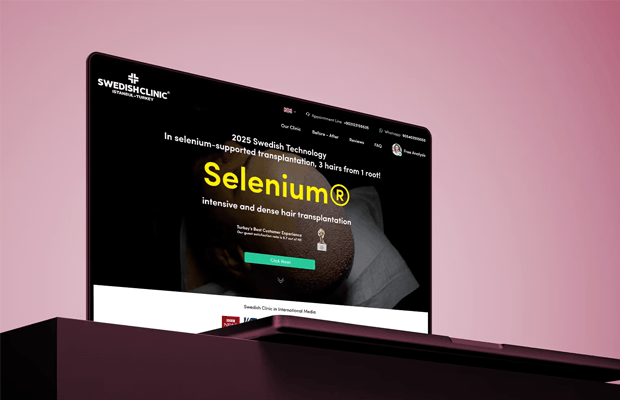 Sağlık sitesi tasarımı örneği: uluslararası hasta kitlesine hitap eden klinik web sitesi anasayfa görünümü